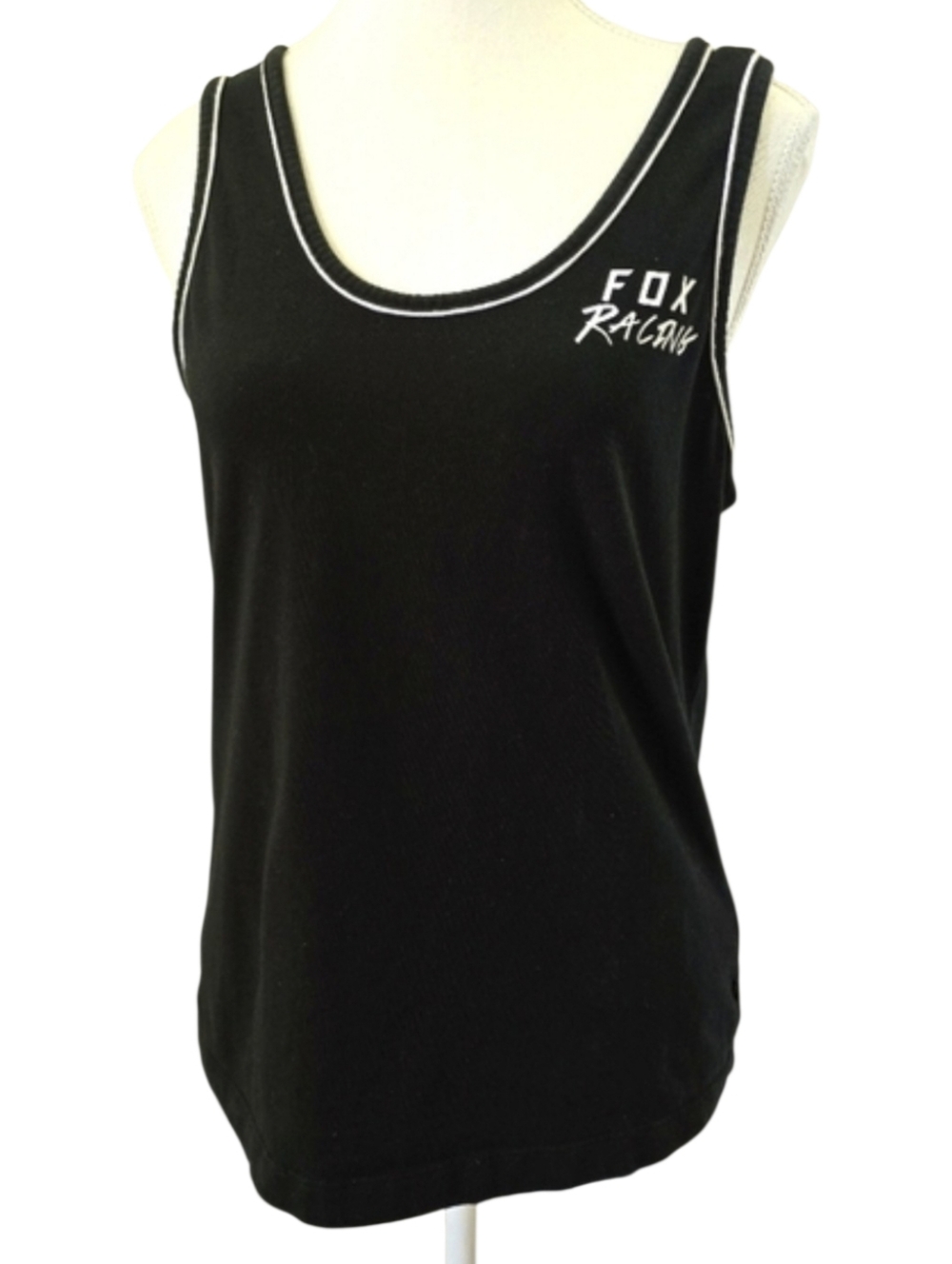 Fox Racing Women’s Black Y2K Tank Top Size M White Trim  Athletic